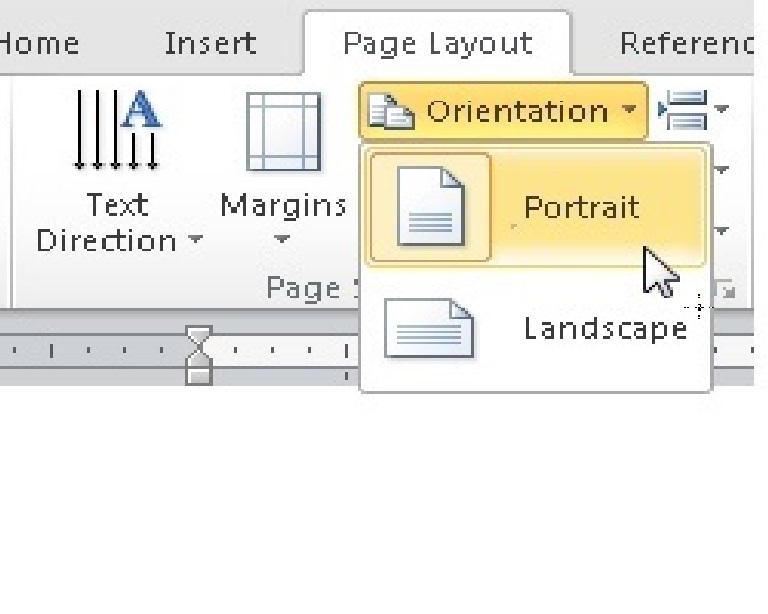 Define Portrait Page Orientation